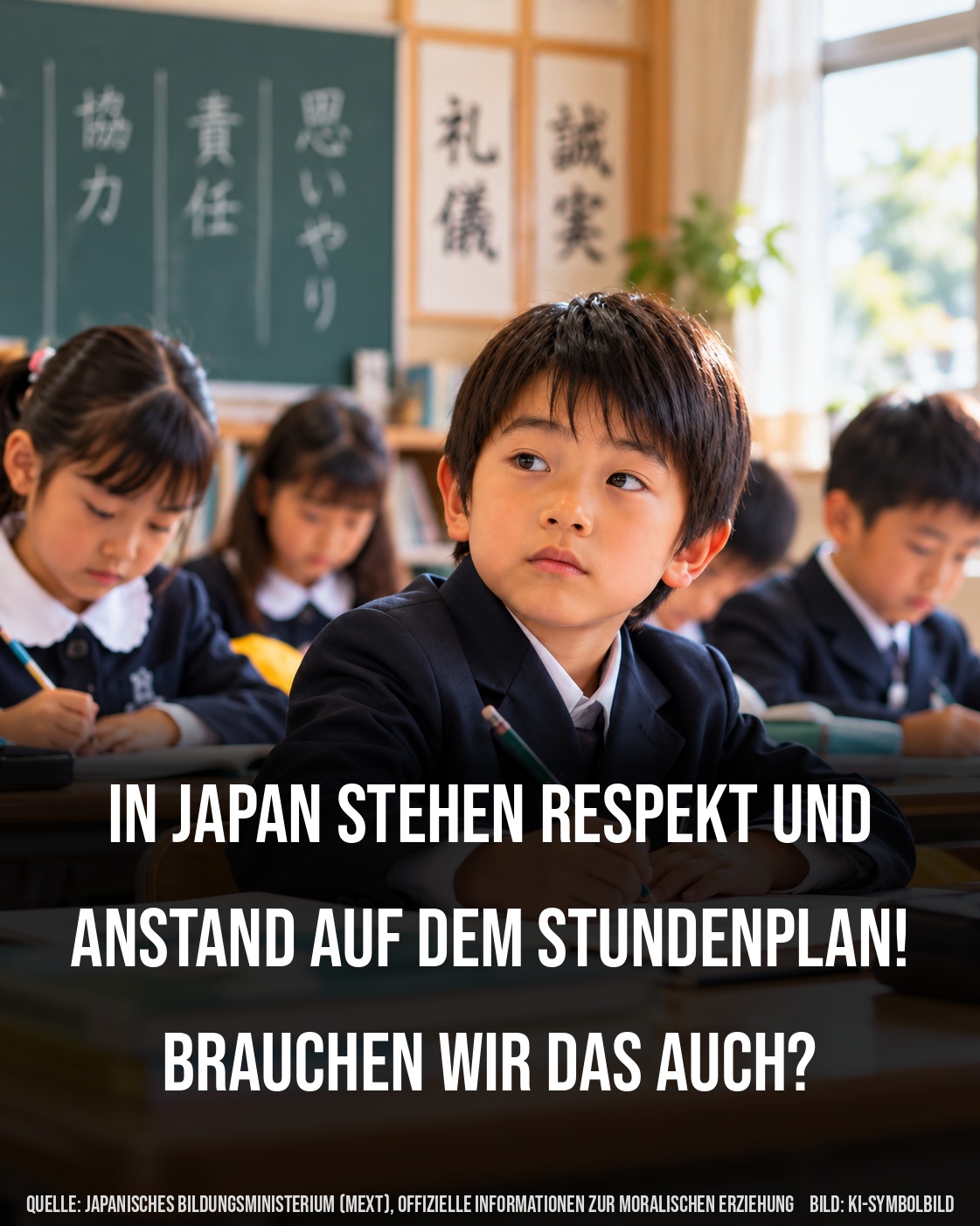 in japan stehen respekt und anstand auf dem stundenplan
